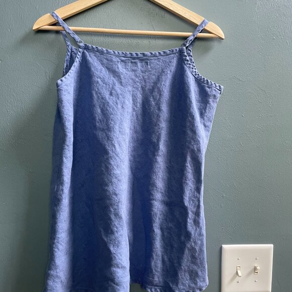 Women's Flax 100% Linen Strappy Top Size M Blue EUC - Picture 3 of 9
